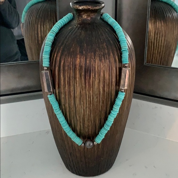 Genuine turquoise and silver necklace - Picture 2 of 6